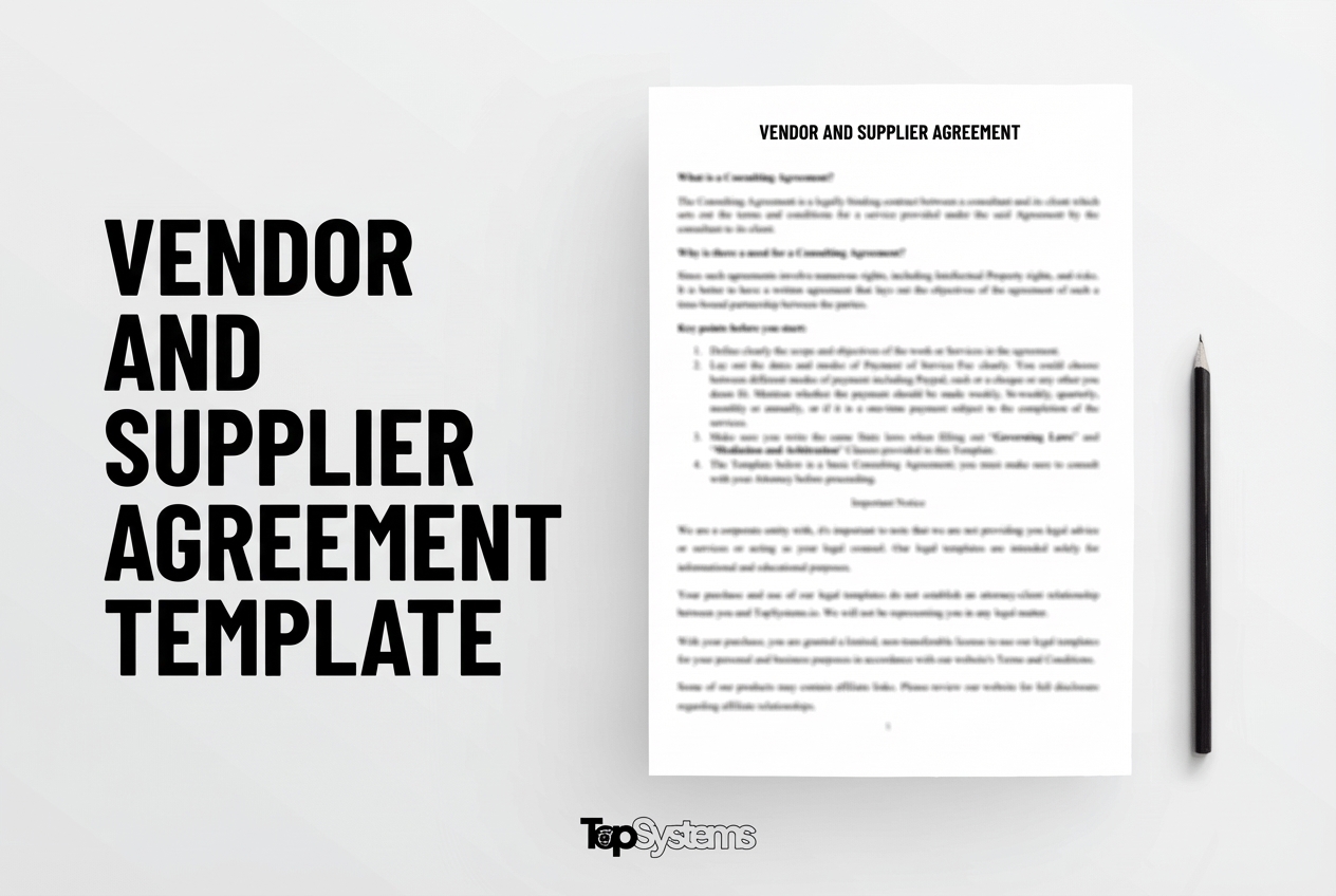 Vendor and Supplier Agreement