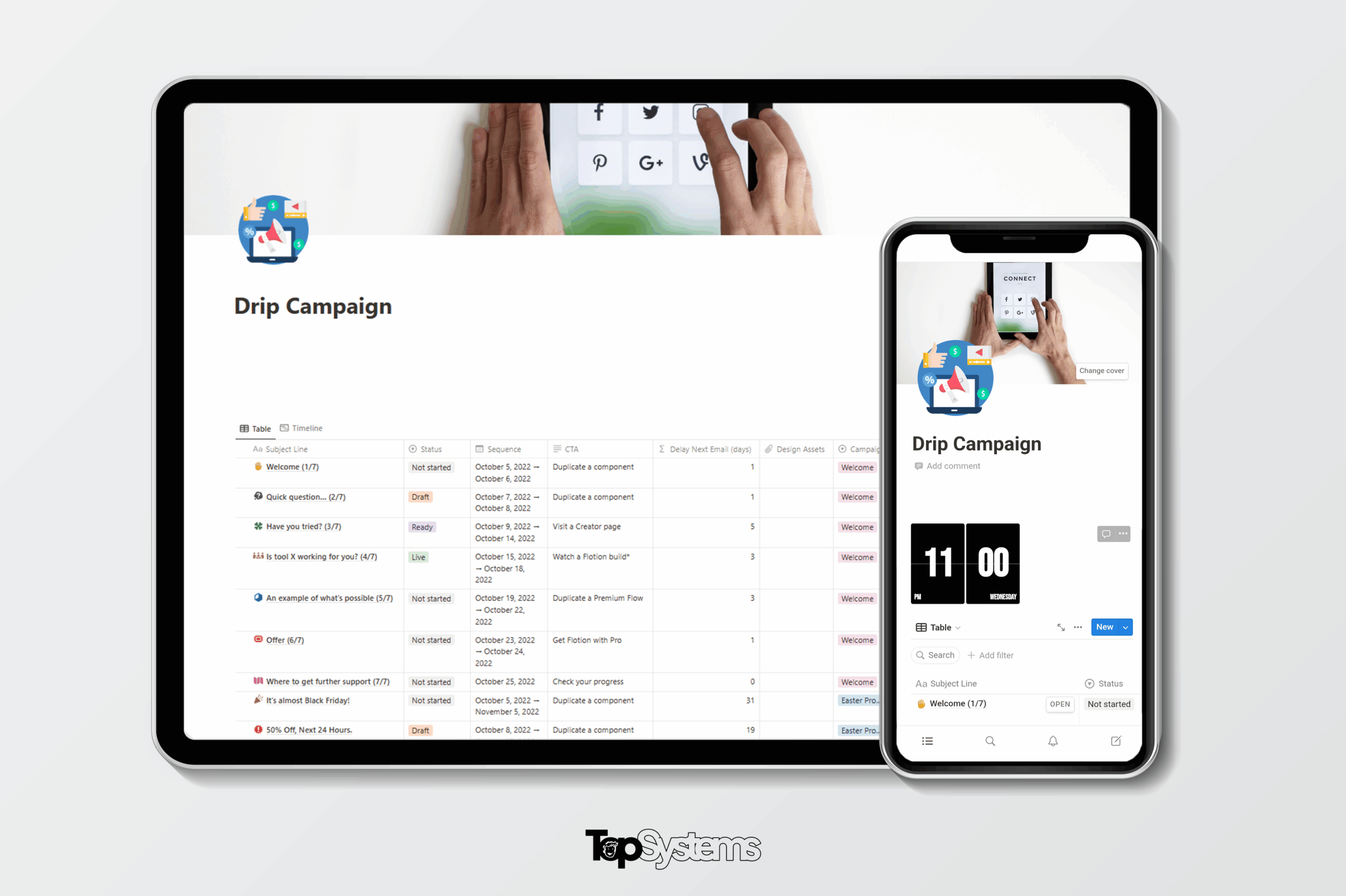 Drip Campaigns Notion Template