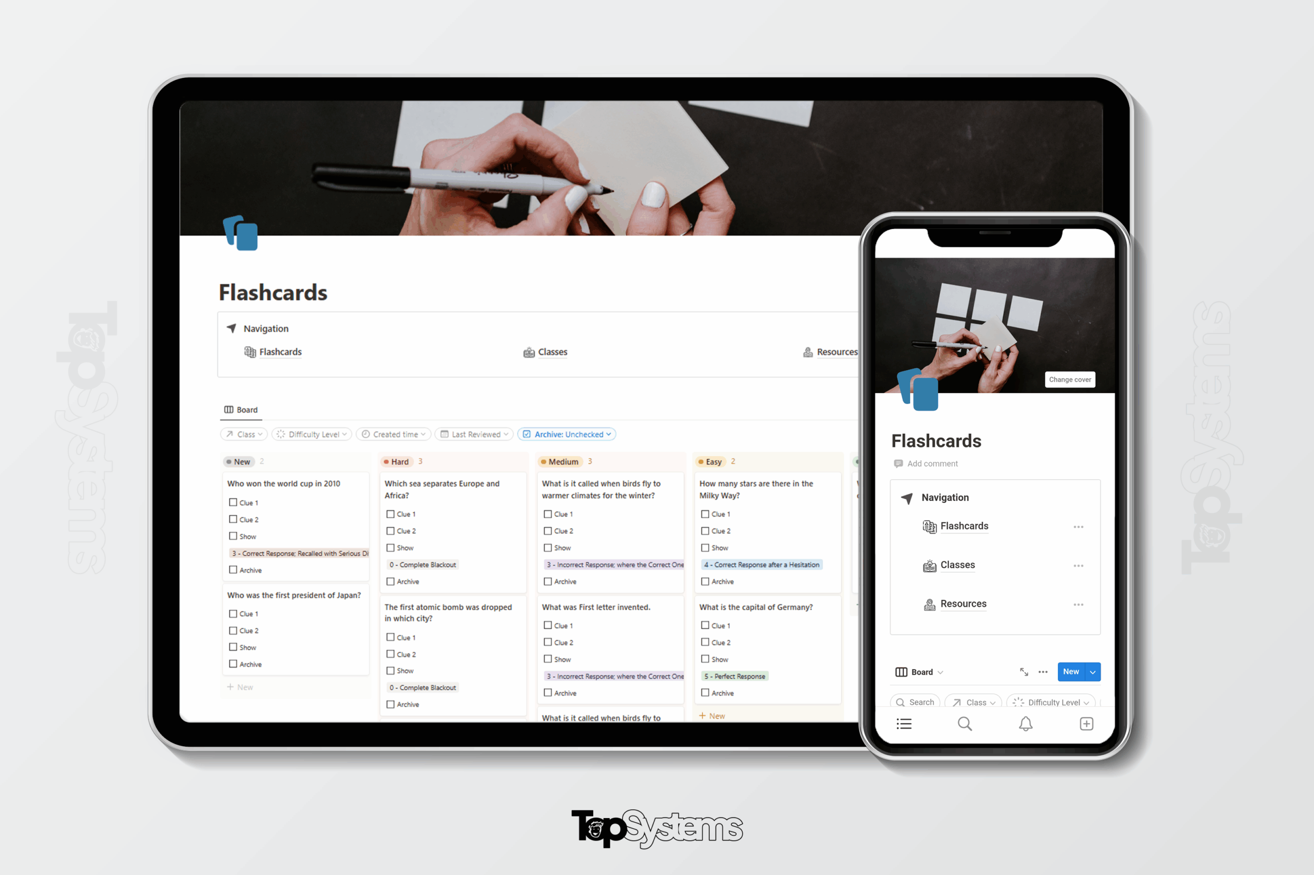 Flashcards Notion Template