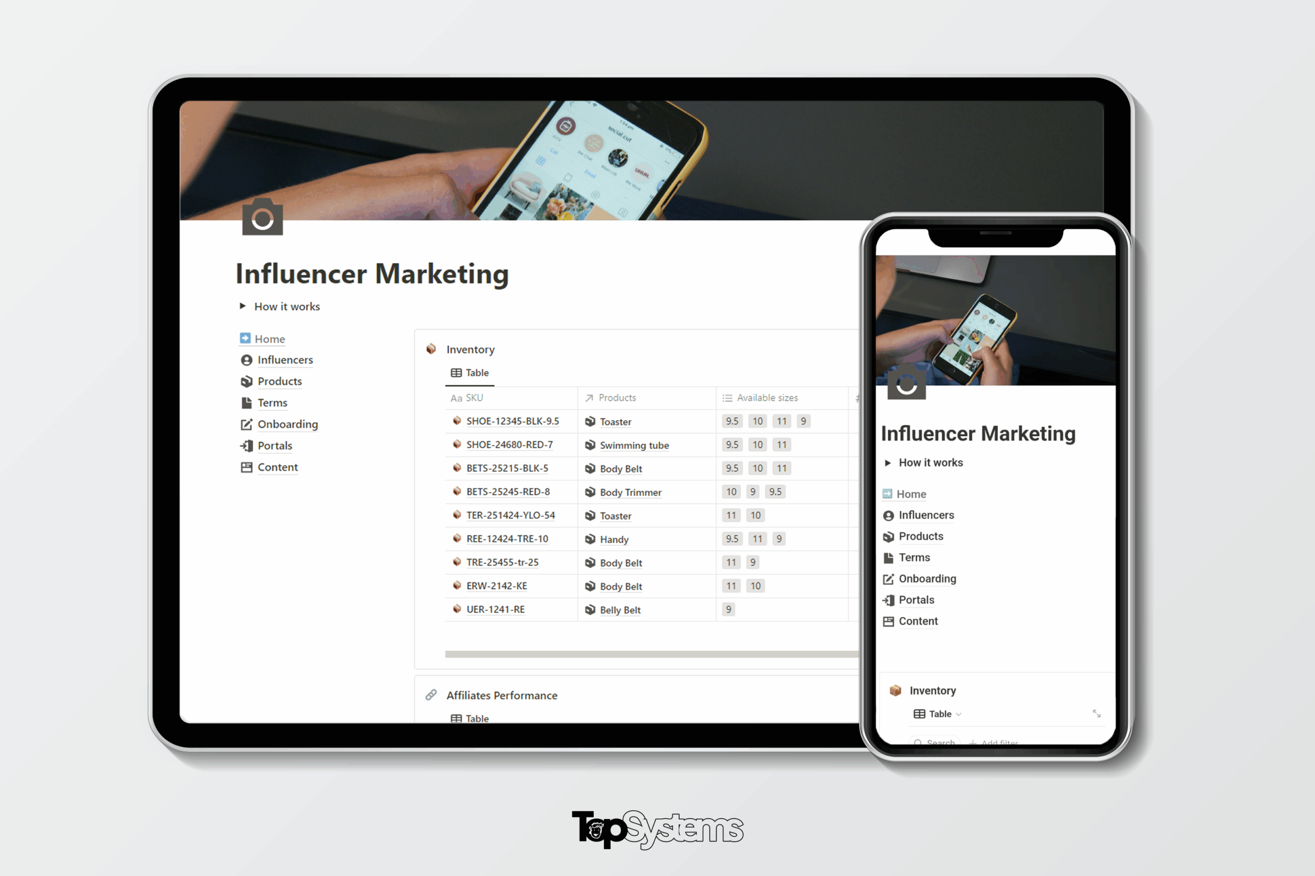 Influencer Marketing Notion Template