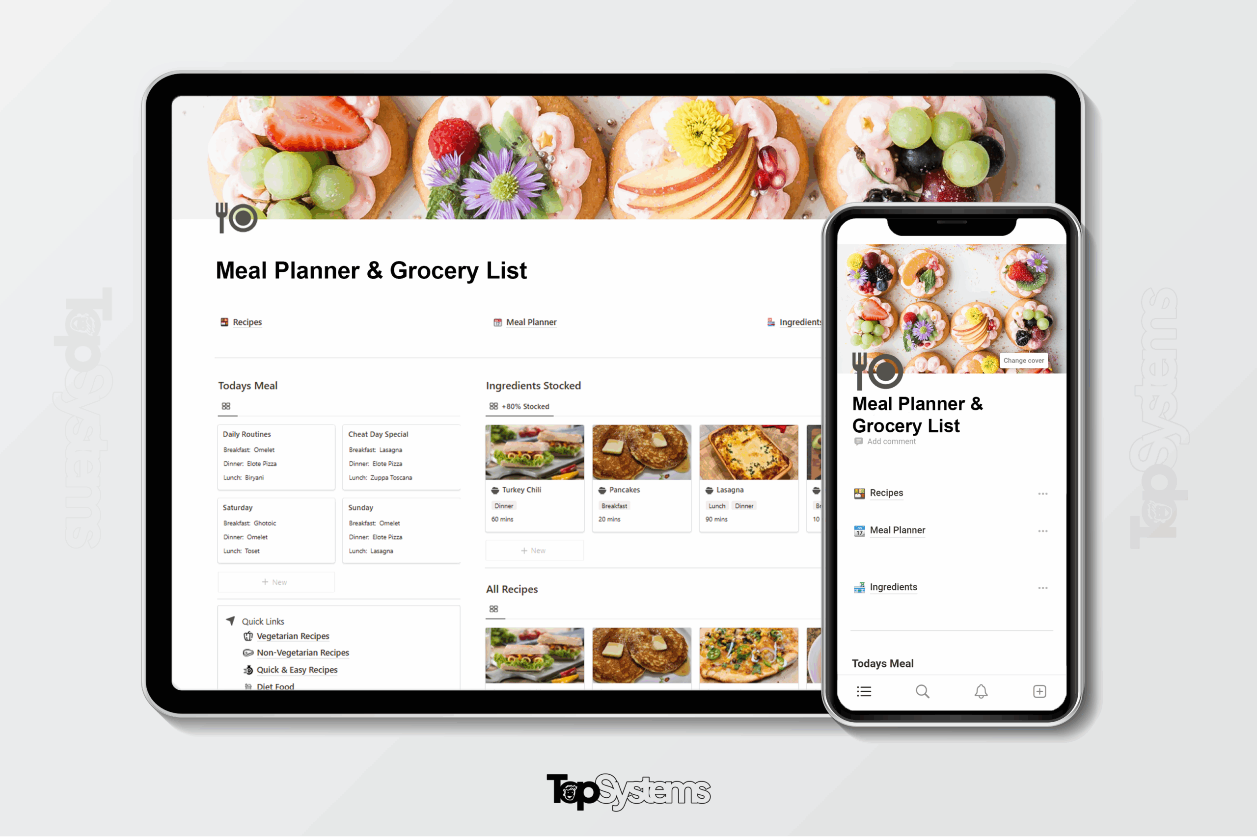 Meal Planner & Grocery List Notion Template